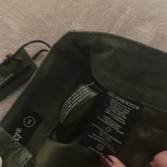 BLANK NYC 100% Genuine Leather/Suede MIDI Skirt w Front Slit Sage Green (24) NWT - Picture 9 of 12